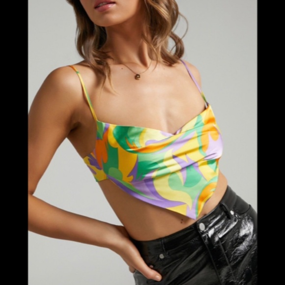 WeWoreWhat Danielle Bernstein Cowl Halter Top Saved By The Bell Size XXL - Picture 3 of 16